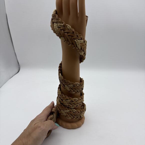 Leather & Twine Woven Brown Belt Made in India Sz Medium - Picture 2 of 9